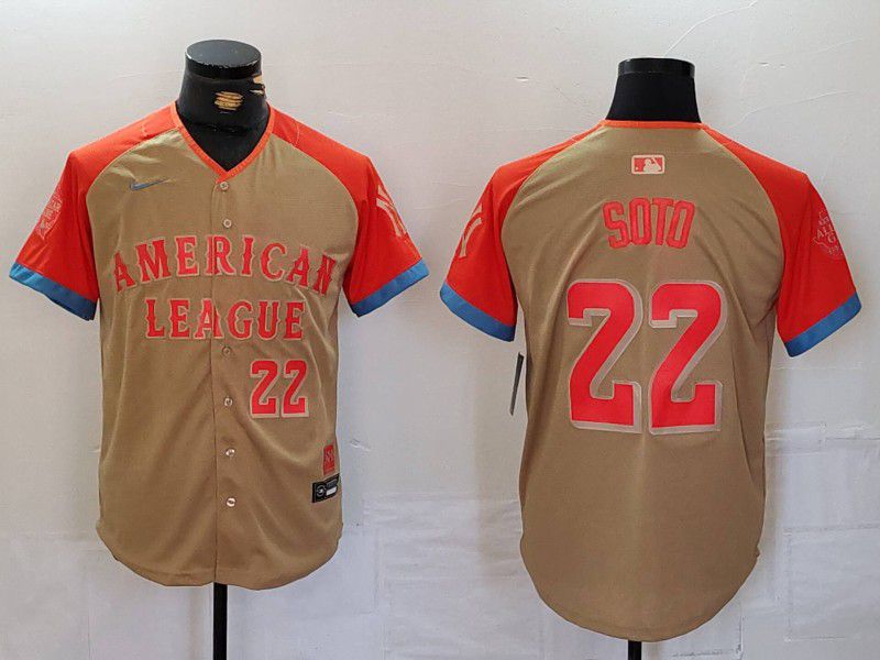 Men New York Yankees #22 Soto Orange All star 2024 Nike MLB Jersey style 4->new york yankees->MLB Jersey